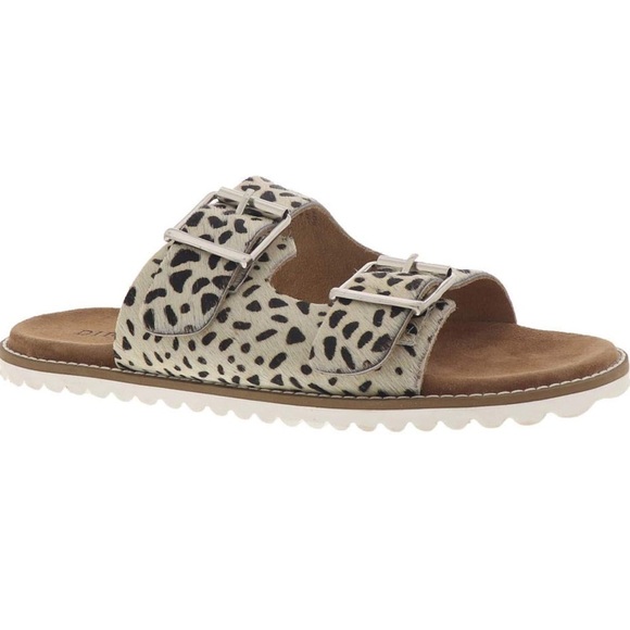 Diba True Shoes - Women’s DIBA TRUE white/black cow hair buckle sandals.